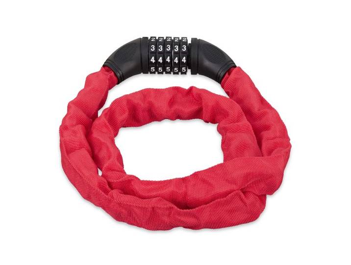 Relaxdays 5x Chaînes antivol vélo à code rouges