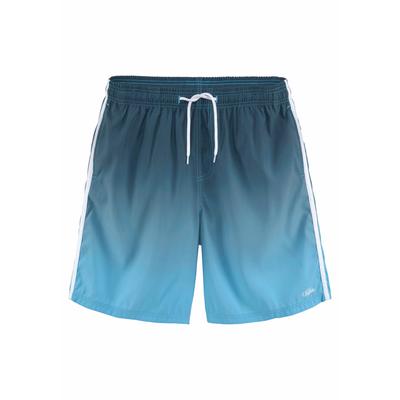 Badeshorts BUFFALO, Herren, Gr. M (50), N-Gr, blau (marine, blau), Microfaser, Microfaser, Polyester, Farbverlauf, bedruckt, Badehosen Badeshorts, mit Farbverlauf