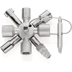 KNIPEX TwinKey Schaltschrankschlüssel für gängige Schränke und Absperrsysteme 92 mm - 001101