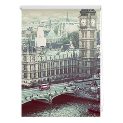 Lichtblick Rollo Klemmfix, ohne Bohren, Verdunkelung, London Westminster - Grau