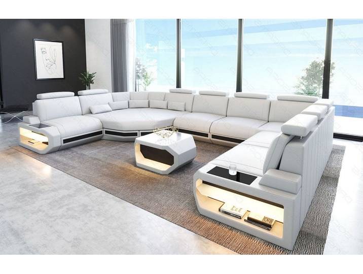 Sofa Asti U-Form in Leder