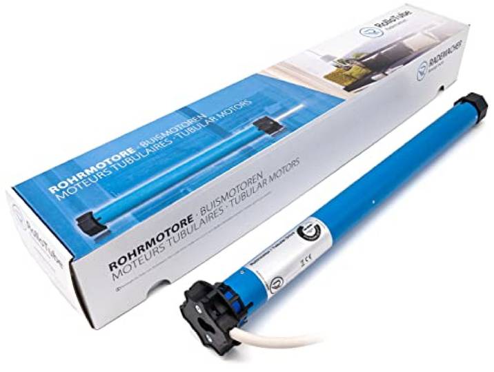 Rademacher Buismotor, rolluikmotor, zelflerende motor met zachte aanslag, positionering, blokkeerherkenning, 22401056, blauw, 10 Nm / SW40