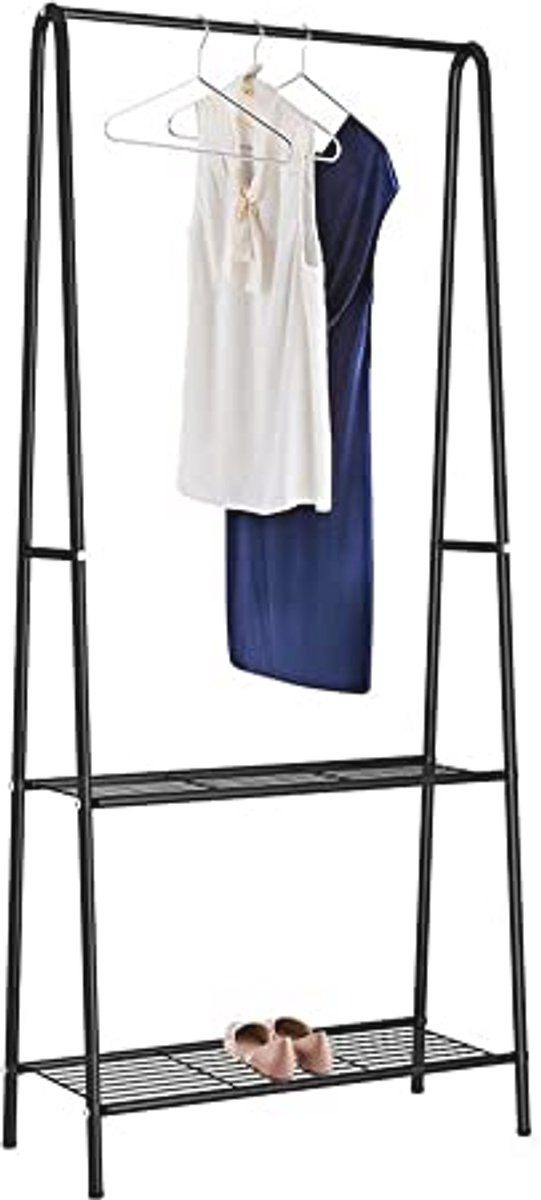 Kledingrek Opbergsysteem met Vakken - Metaal Kledingrek voor Kleding Opslag in Slaapkamer