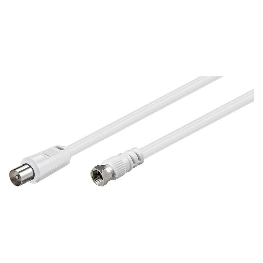 Goobay SAT/Antenna Anschlusskabel, Weiss, 1.5 m (SAT Kabel) (11726)