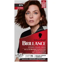 2x Schwarzkopf, Haarfarbe, Haarcoloration Brillance 874 Samtbraun (874 Samtbraun)