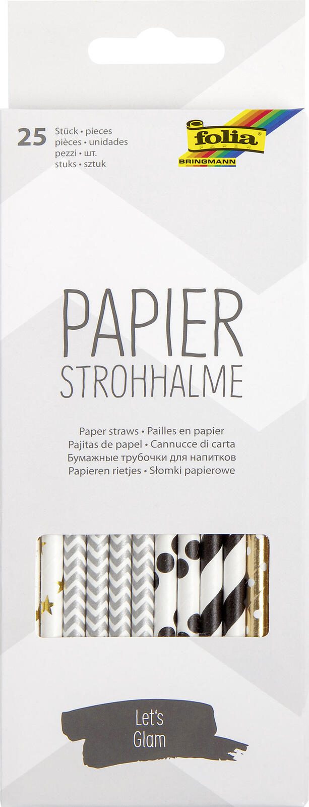 folia Strohhalme LET´S GLAM farbsortiert 12597