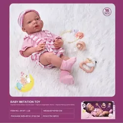 Neugeborenen-Puppe – im Latzhosen-Outfit, 40 cm