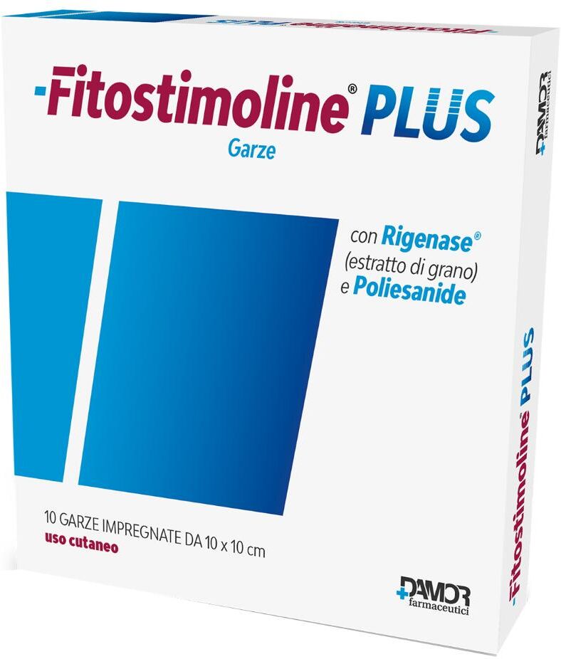FARMACEUTICI DAMOR SpA Damor, Fitostimoline Plus Garze 10 x 10 cm, 10 Garze