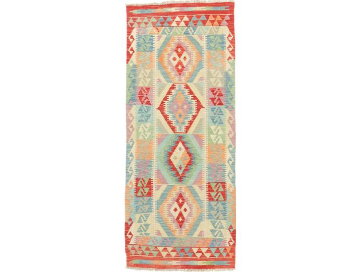 Kelim Afghan Teppich 82x201 Handgewebt Orientteppich Läufer Wolle