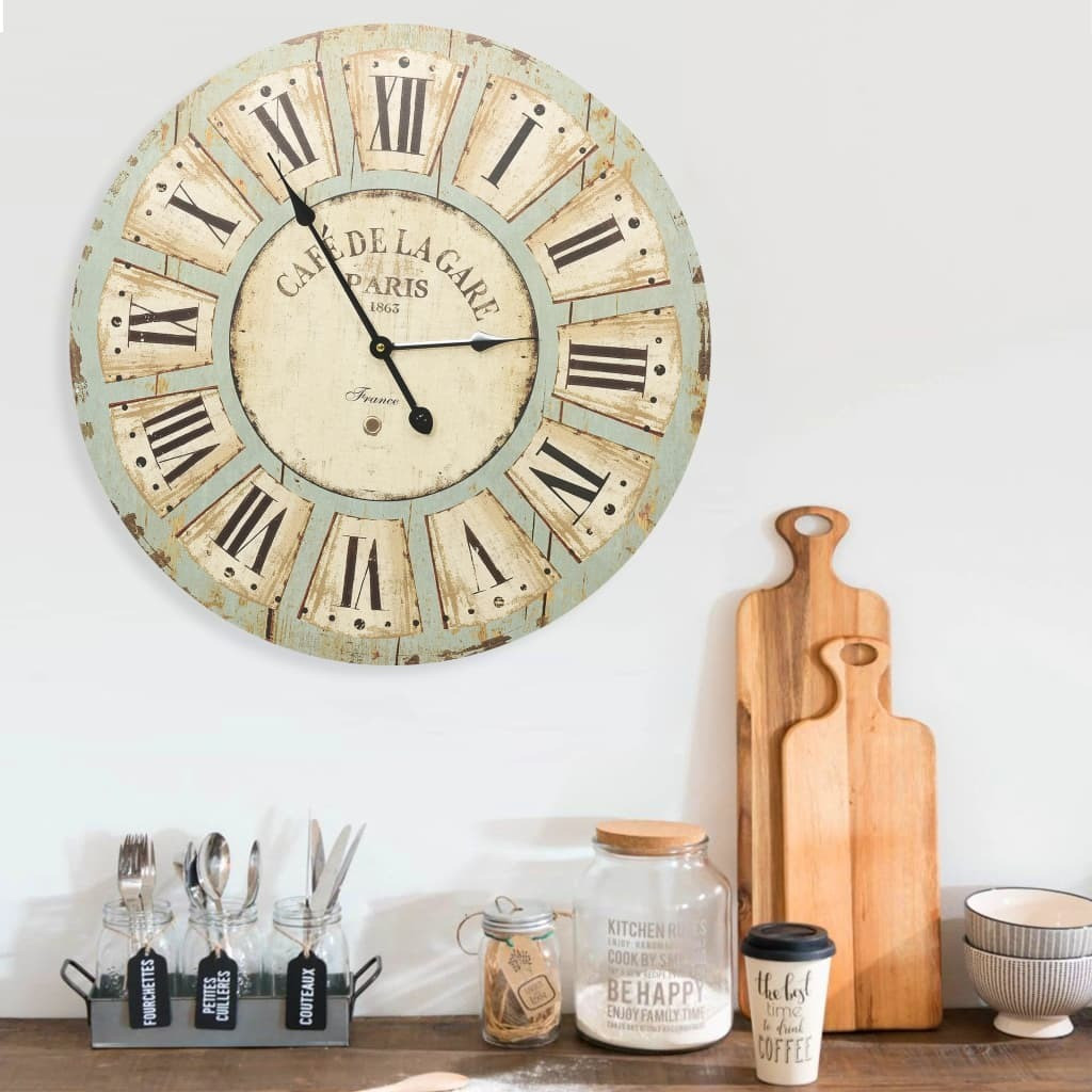 The Living Store Analoge Wandklok, Meerkleurig, 60 cm