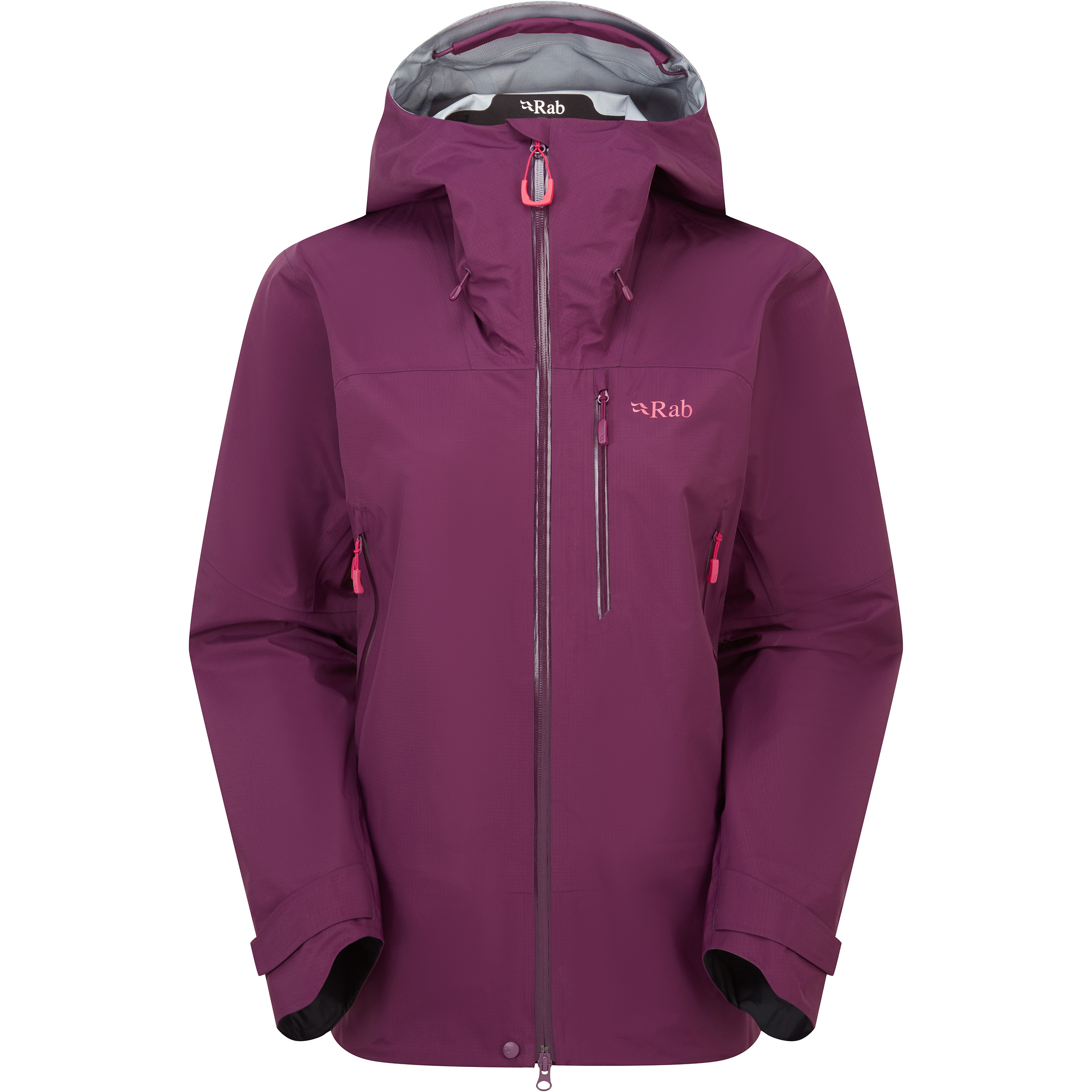 Rab Firewall Mountain Damen Regenjacke lila Größe L Trekking Winddicht Wasserabweisend