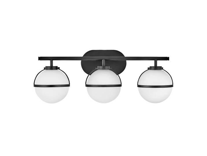 Elstead Lighting Badezimmer-Wandleuchte Elstead Hollis, Schwarz, Metall, Glas, 60.0x23x19.3 cm, RoHS, Lampen & Leuchten, Innenbeleuchtung, Wandleuchten, Spiegelleuchten