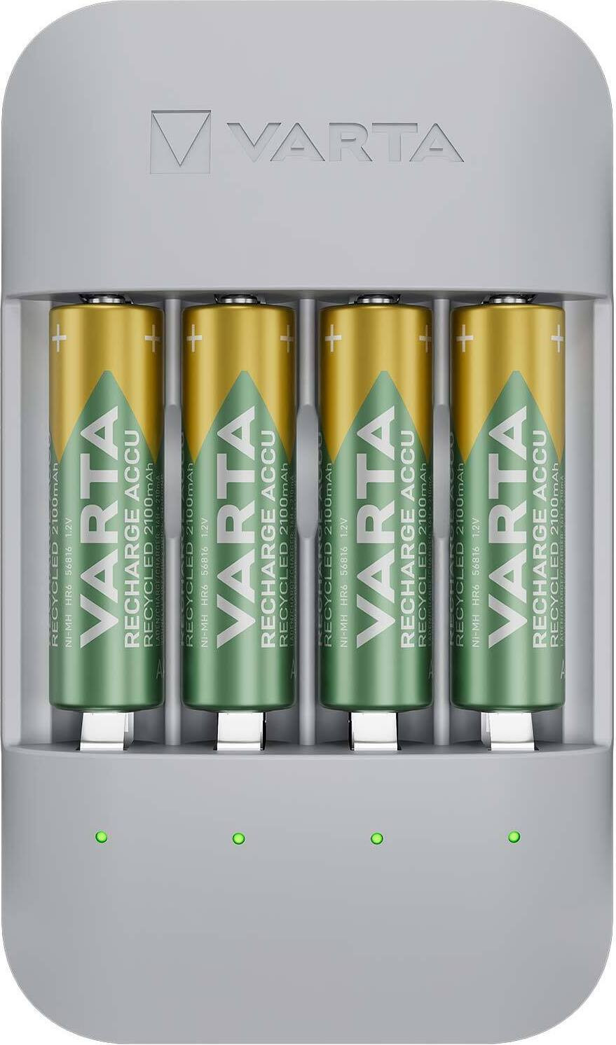 Varta Eco Charger Pro oplader voor 4x AA batterijen, 2100 mAh
