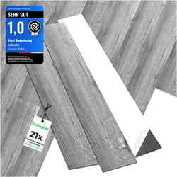 Endorphin, Bodenbelag, Vinylboden selbstklebend in Holzoptik Dunkelgrau 2,93qm (Vinylboden, 2.93 m2)