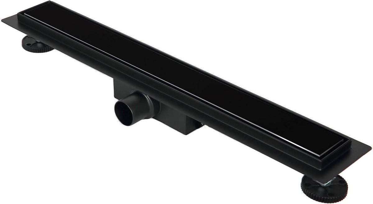 Moderne RVS lineaire douchegoot in zwart of zilver, ingebouwd, Lengte: 80 cm, Diepte: 5,2 cm