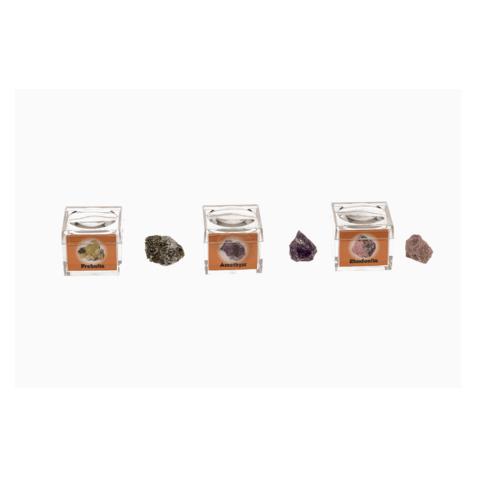 Out of the blue 3er Set Mineralsteine Prehnite / Amethyst / Rhodonite (24/1244B)