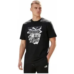 Puma, Herren, Fussballtrikot, Schwarzes T-Shirt Mit Grafik-Fotodruck (XL), Schwarz