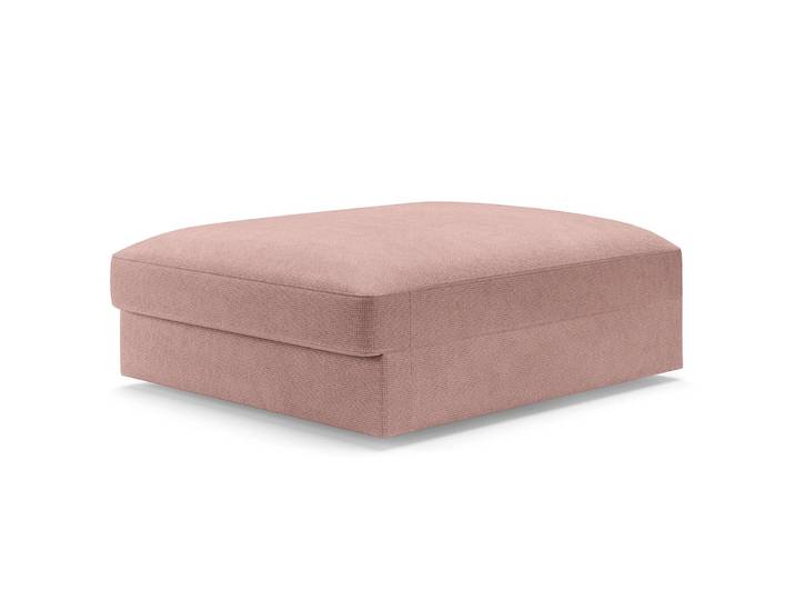 Repose-pieds capitonné grand Rose foncé/Rose clair Tissu Palila Moderne