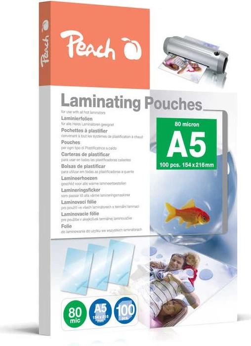 Peach PP580-03 Laminierfolien glänzend, 100 Stück