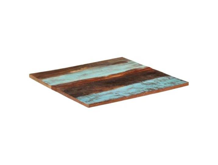 KTHLBRH Quadratische Tischplatte 80 x 80 cm 25-27 mm aus Altholz Tropisches Massivholz, Mischung aus Mango und Teak, polierte und lackierte Oberfläche, mit 2 Halterungen