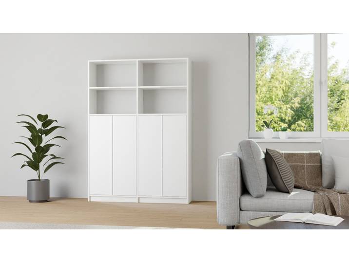 Schlichter Wohnzimmerschrank MDF Beschichtet MDF Weiß matt