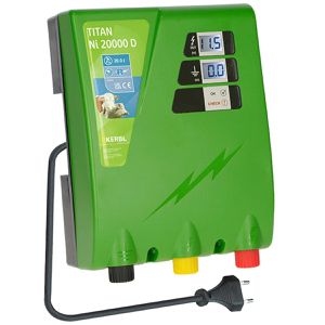 Kerbl Weidezaungerät 392548, Titan Ni 20000 D, 230 V Netzbetrieb, Zaunlänge bis 350 km