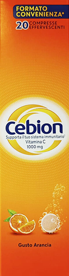 PROCTER & GAMBLE SRL Cebion Vitamina C 1000 mg Gusto Arancia, 20 Compresse Effervescenti
