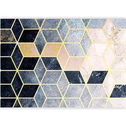 Artgeist, Tapete, Fototapete - Blue Geometric Pattern (400 x 280 cm)