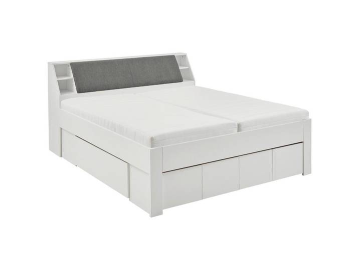 Boxxx Stauraumbett, Weiß, 4 Fächer, 6 Schublade(n) Schubladen, 180x200 cm, Schlafzimmer, Betten, Stauraumbetten