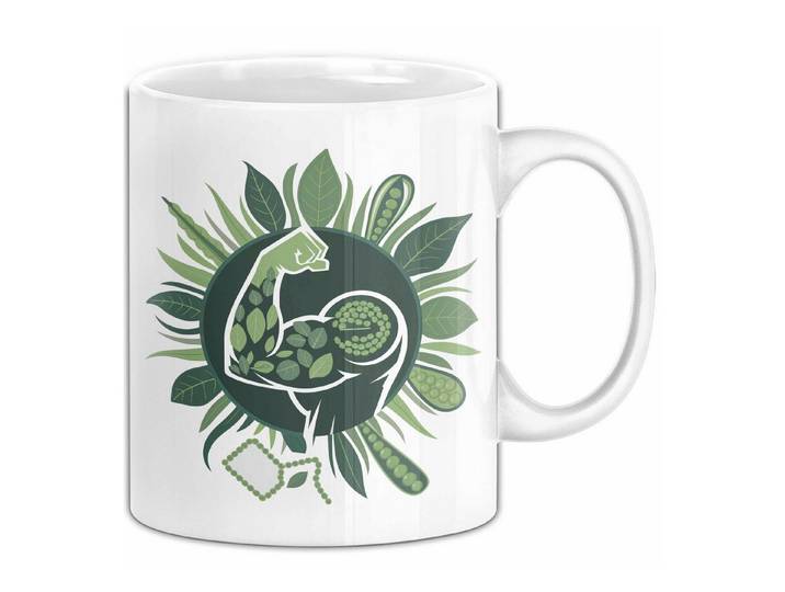 Trendation Tasse Veganer Bodybuilder Tasse Geschenkidee für Lifter