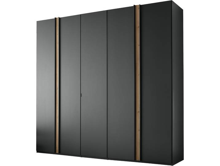 Kleiderschrank WIEMANN Lagos , grau (graphit, dekor), B:246,3cm H:236cm T:58cm, Holzwerkstoff, Schränke, Kleiderschrank, inkl. Türendämpfung