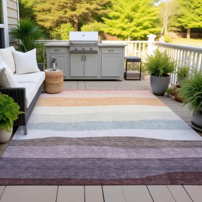 Addison Rugs Machine Washable Indoor/Outdoor Striped Meli Chantille Rug