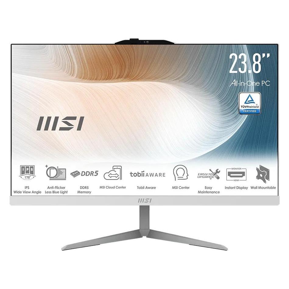 MSI Modern/AM242 1M-2299EU/23,8"/FHD/3-100U/8 GB/512 GB/Intel/W11H/Weiss/3R (512 GB, 8 GB) (Modern AM242 1M-2299EU)