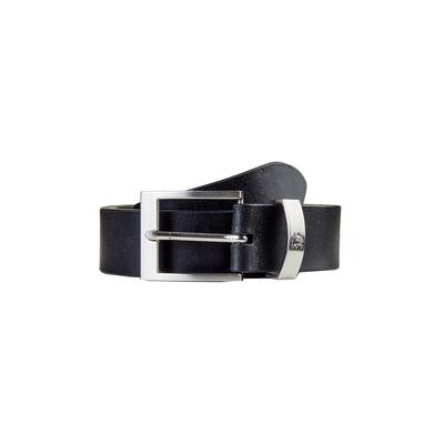 Ledergürtel LERROS "Gürtel mit Metallelementen", Herren, Gr. 95, schwarz, Leder, Gürtel Ledergürtel