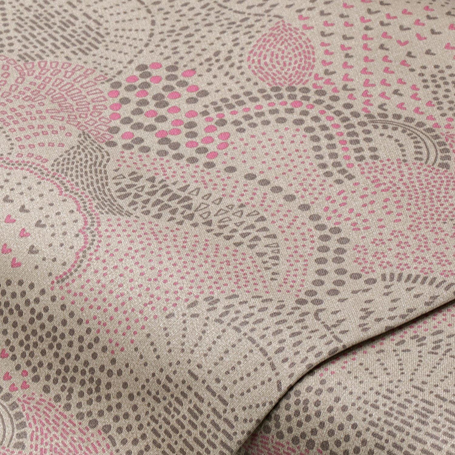Beschichtetes Baumwollgewebe "Grafik", braun/rosa