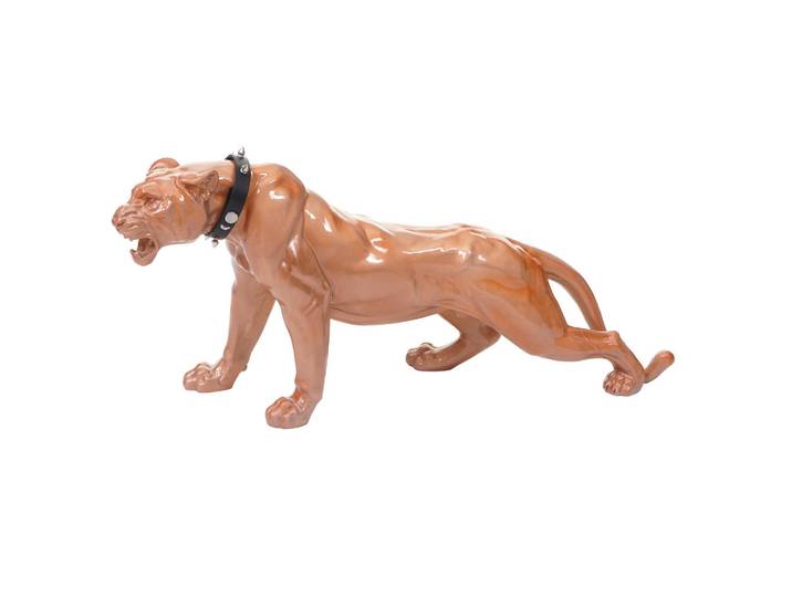 Jamb Deko Figur Panther MIT Halsband Braun, Stein, 18x28x59 cm, Dekoration, Dekofiguren & Skulpturen, Dekotiere