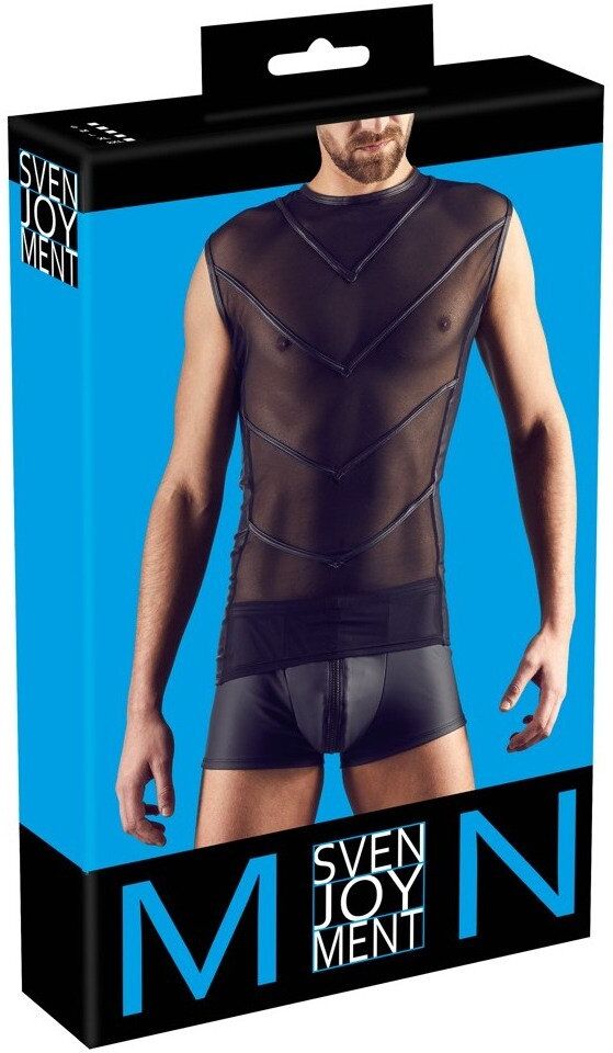 Svenjoyment Chemise masculine en matière brillante et mate