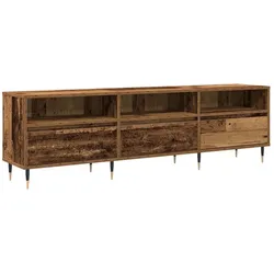 Helloshop26 - Moderner rechteckiger TV-Ständer mit praktischem Stauraum 150 x 30 x 45 cm Holzwerkstoff Antik-Holzoptik 02_0052159
