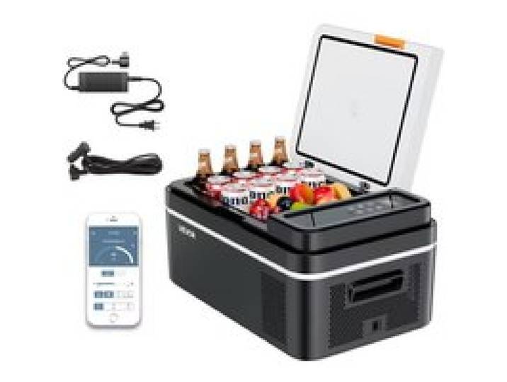 Glacière Électrique VEVOR à Compresseur 15 L 12/24 V et 110/240 V - Réfrigérateur Portable Gris