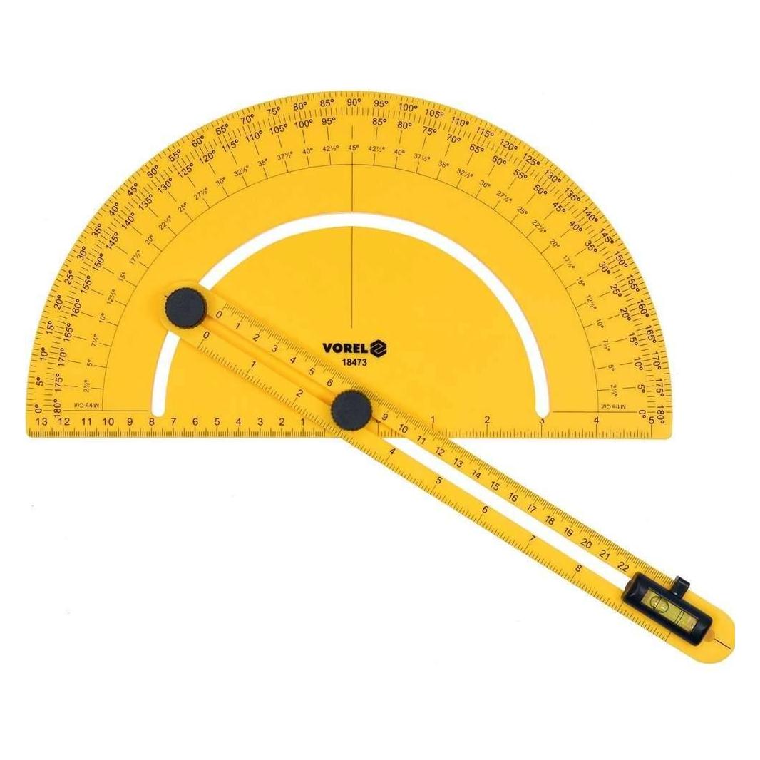 Vorel Winkelmesser mit verstellbarer Schiene inkl. Wasserwaage 250 mm (18473)