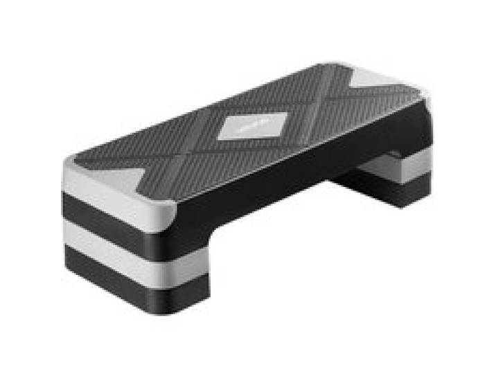 VEVOR Aerobic Steppbrett höhenverstellbares Trainingsbrett (10,16-20,32 cm) Stepper Fitness mit 250 kg Tragfähigkeit rutschfeste Oberflächenbank für Heim-Fitnessstudio Cardio-Krafttraining Grau