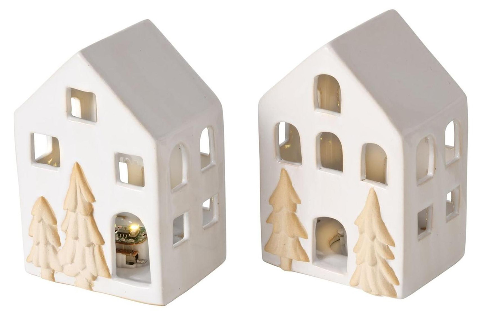 Boltze Porseleinen Vaas met LED, Hoogte: 10,5 cm