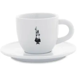 Bialetti Cappuccinotasse Istituzionale inkl. Untertasse - Porzellan - weiß - 240ml