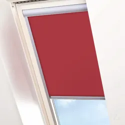 Dachgewerk Sichtschutz-Rollo SRSS 94 x 140 cm, Stufenlos, Schiene Weiß, Dekor Uni Rot