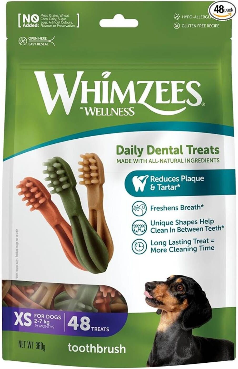 Whimzees® Whimzees Snack Dentale Naturale Spazzolino per Cani Toothbrush M 12 pz