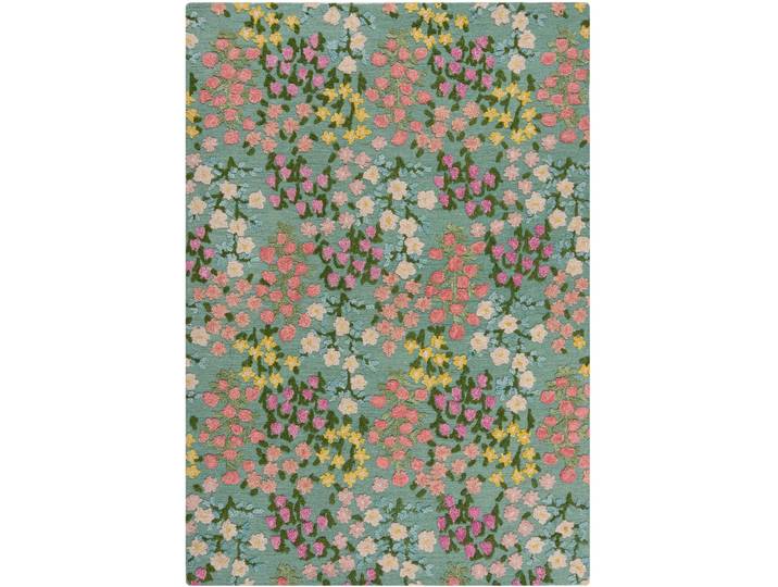 Teppich Neqta grün Blumenmuster Wolle 160 x 230 cm - Teppich