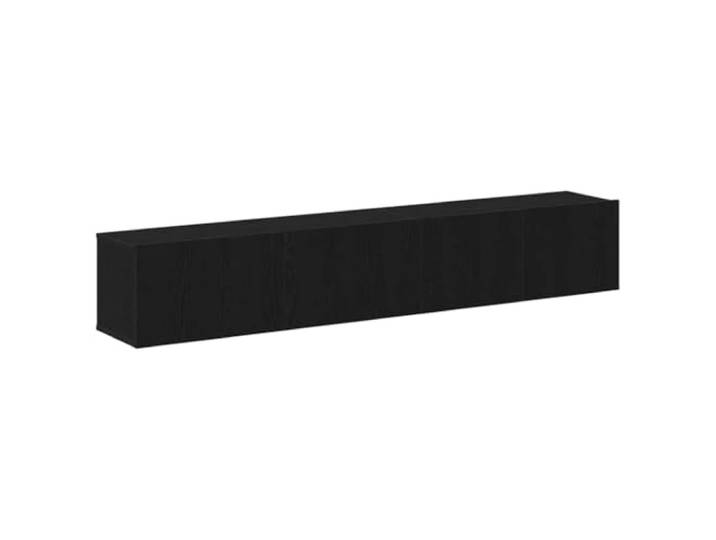hliofuir TV Schrank Wandmontiert 2er Set Lowboard Schwarz Eichen-Optik Schwebendes Mediamöbel für Wohnzimmer und Schlafzimmer mit Scharniertüren für Receiver und Zubehör.