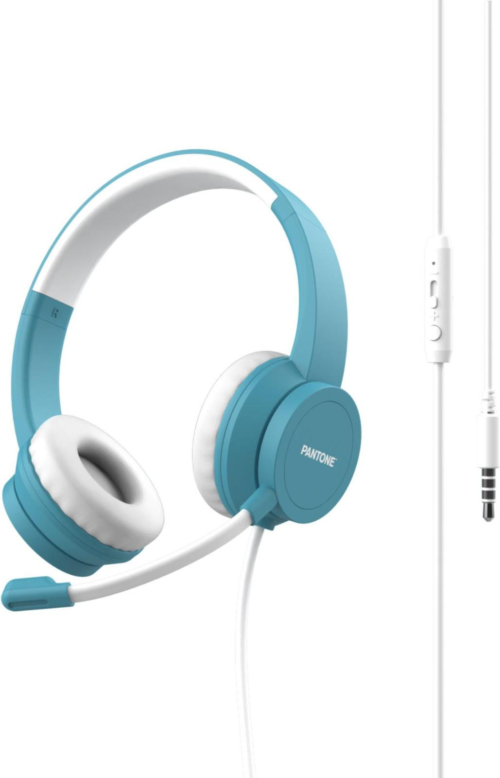 Pantone PT-WDH002GY2220 Koptelefoon voor kantoor en callcenter, Aqua