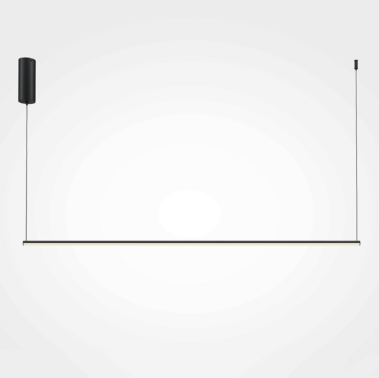 Maytoni Halo LED-hanglamp, minimalistisch design, zwart, aluminium en kunststof, Breedte: 120 cm
