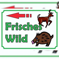 Verkaufsschild Schild Frisches Wild links A0 (841x1189mm)